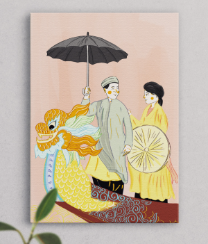 Tranh Nghệ thuật hát Quan họ Bắc Ninh bản mới